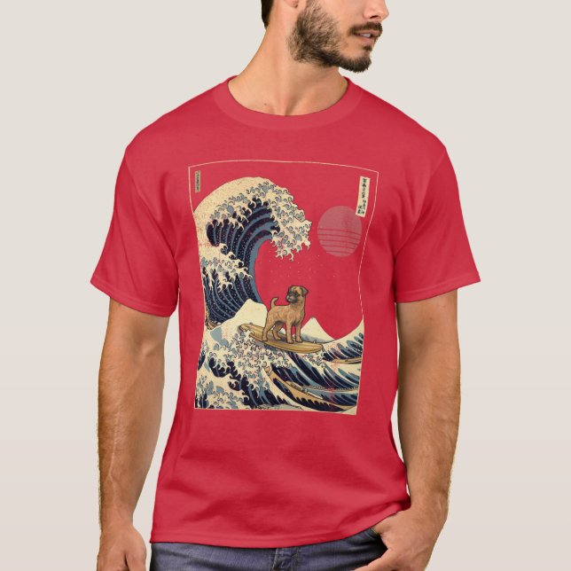 Camiseta Bordererrier Kanagawa chica de olas de surf japone (Anverso)