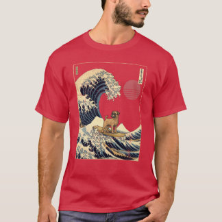 Camiseta Bordererrier Kanagawa Japanese Surfing Wave girl f