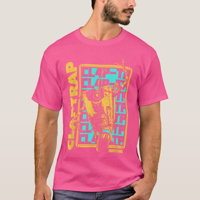 Camiseta Borderlands Claptrap Repeatinget Video Game girl (Anverso)