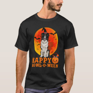 Camiseta Borders Collie Dog Halloween Happy Howl O Ween Do