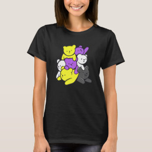 Camiseta Bordes de corte no binarios Bandera no binaria Pri