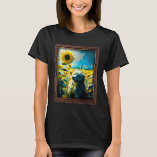 Camiseta Bordoodle Pintando Flor De Girasol Mamá Flor Flor