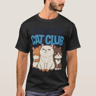 Camiseta Bored Cat Club Funny Grumpy Cats Cartoon for Cat L