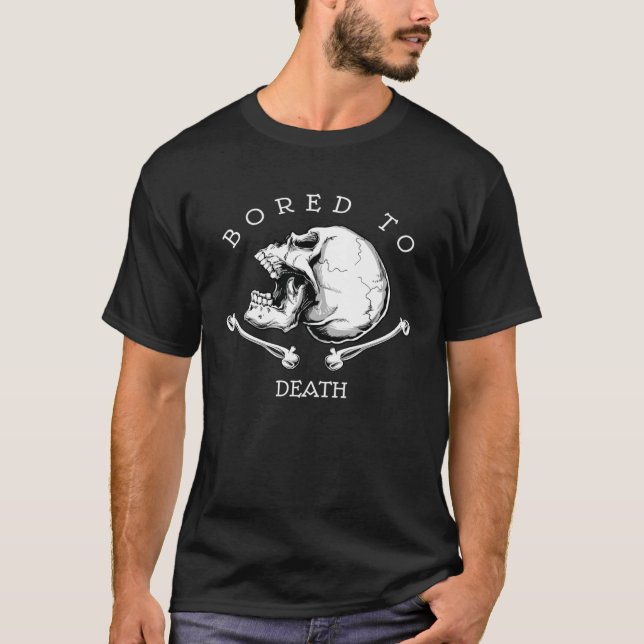 Camiseta Bored to Death Skeleton Anti Social Boring Teen (Anverso)