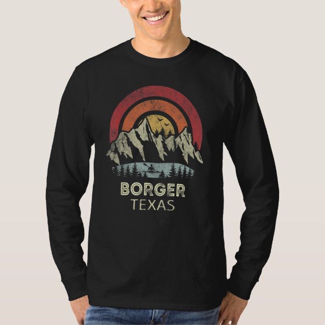 Camiseta Borger Texas Mountain Sunset Sunrise Kayaking (Anverso)