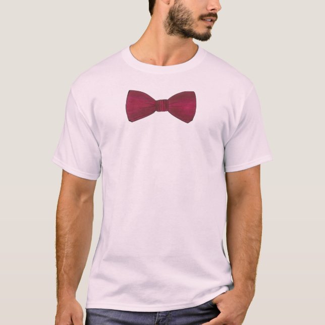 Camiseta Borgoña Bow Tie Prom Boda formal Bowtie Tee (Anverso)