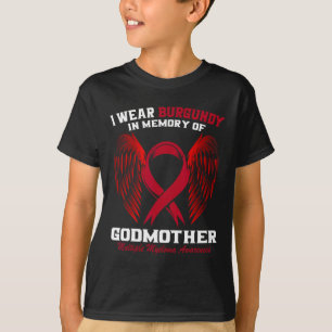 Camiseta Borgoña En Memoria De La Madrina Mieloma Múltiple