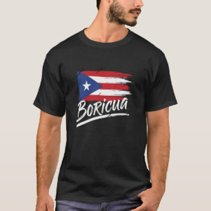 Camiseta Boricua Bandera Puertorriqueña Script Latino Diver