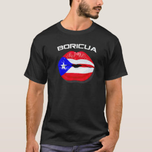 Camiseta Boricua besa los labios de la bandera de Puerto Ri