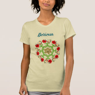 Camiseta Boricua Coconut Flamboyan Wreath