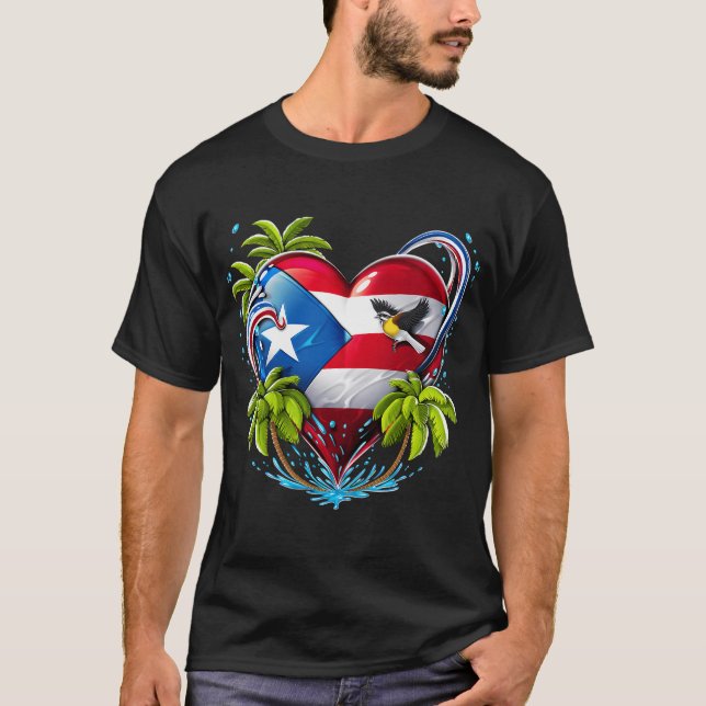 Camiseta Boricua corazón de Puerto Rico (Anverso)