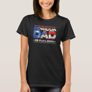 Camiseta Boricua Dad De Pura Cepa Puerto Rico Flag Puerto R