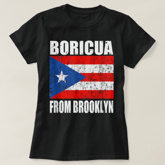 Camiseta Boricua de brooklyn nueva york bandera de puerto a (Diseño del anverso)