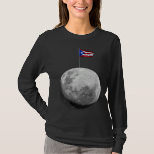 Camiseta Boricua hasta en la luna la bandera de Puerto Rico
