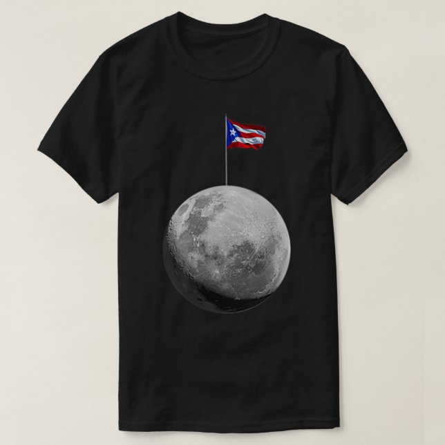 Camiseta Boricua hasta la luna Bandera de Puerto Rico (Diseño del anverso)
