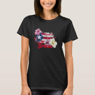 Camiseta Boricua Latina Puerto Rico Bandera Chicas puertorr