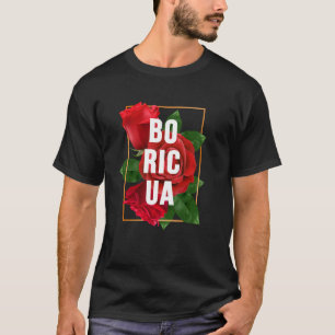 Camiseta Boricua Latina Rosas Chica Puertorriqueña Puerto R