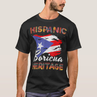 Camiseta Boricua Puerto Hispano Mes Vi