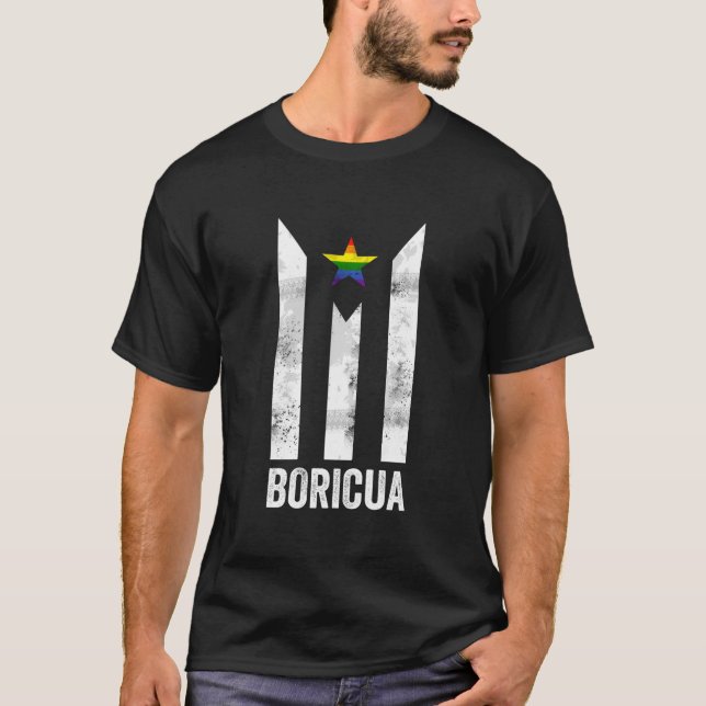 Camiseta Boricua Puerto Rico Lgbtqia Flag Pride Month Activ (Anverso)