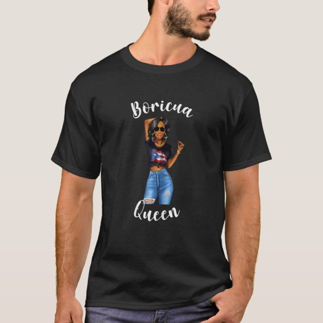 Camiseta Boricua Reina de Puerto Rico Diva Orgullosa Ricana (Anverso)