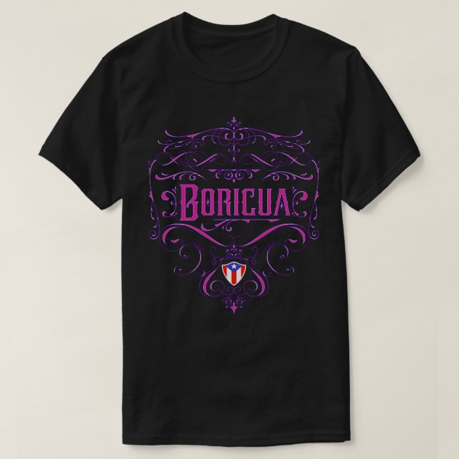 Camiseta Boricua Vintage Style Neon (Diseño del anverso)
