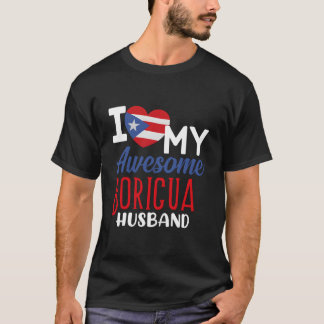 Camiseta Boriqua puertorriqueño amo a mi increíble marido B