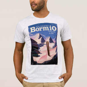 Camiseta Bormio,Sondrio, región de Lombardía, poster de esq