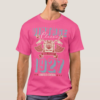 Camiseta Born 1927 94 Birthday Motorbike