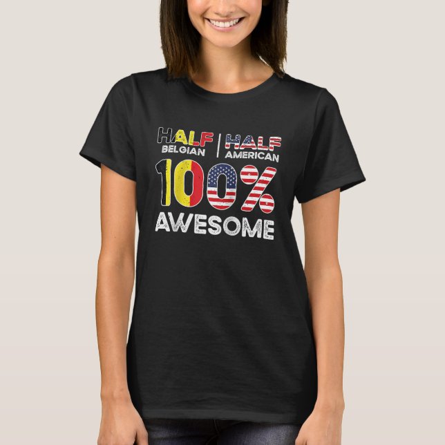 Camiseta Born Belgian Belgium American USA Citizenship Ragl (Anverso)