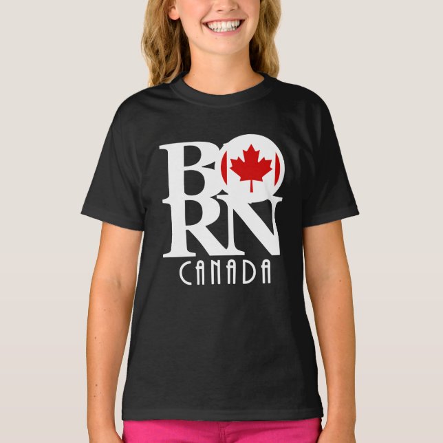 Camiseta BORN Canadá (texto blanco) (Anverso)