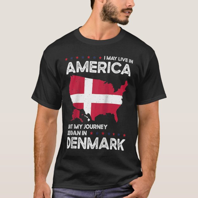Camiseta Born Danish Denmark American USA Citizenship Ragla (Anverso)