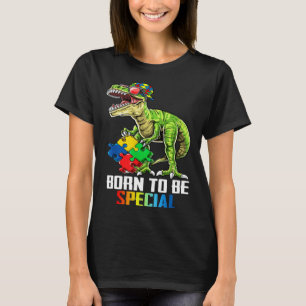 Camiseta Born Especial Trex Puzzle Dino Boys Autism Awarene