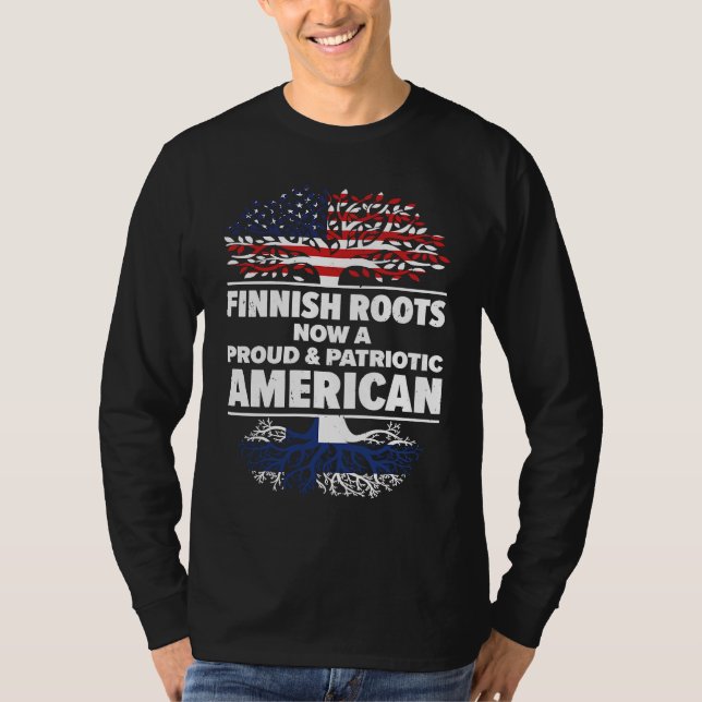 Camiseta Born Finnish Finland American USA Citizenship (Anverso)