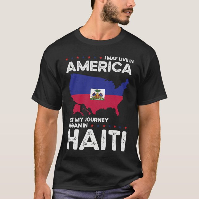 Camiseta Born Haitian Haiti American USA Citizenship (Anverso)