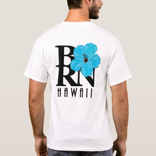 Camiseta BORN Hawai Blue Hibiscus (Reverso)