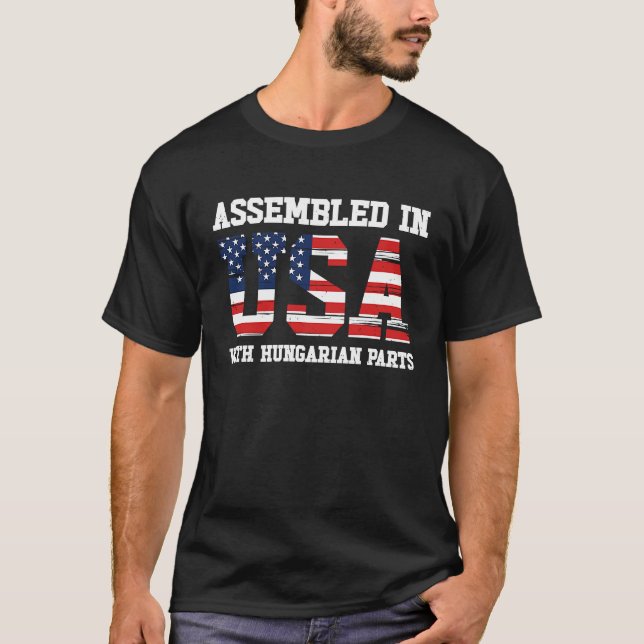 Camiseta Born Hungarian Hungary American USA Citizenship  1 (Anverso)