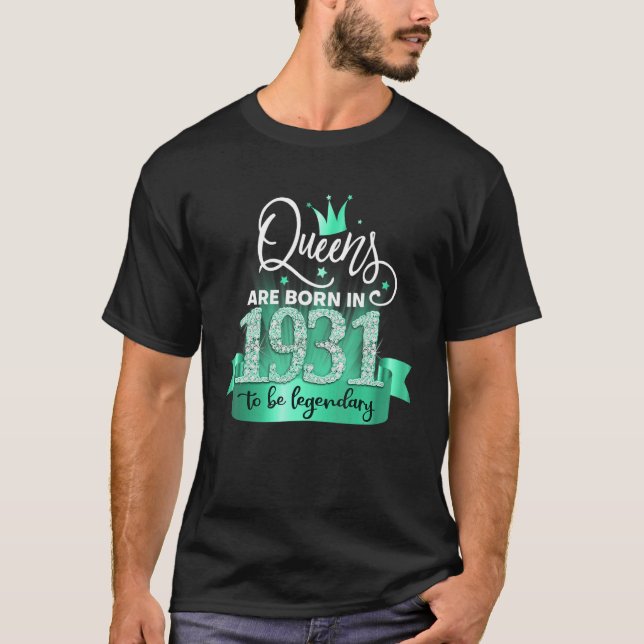 Camiseta Born in 1931 I Black Turquoise Party Outfit & Acce (Anverso)