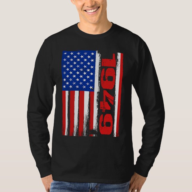 Camiseta Born in 1949 US Flag Patriotic Veterans Day 4th Of (Anverso)
