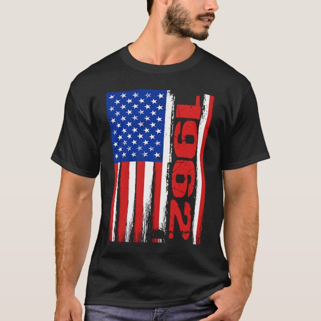 Camiseta Born in 1962 US Flag Patriotic Veterans Day 4th Of (Anverso)