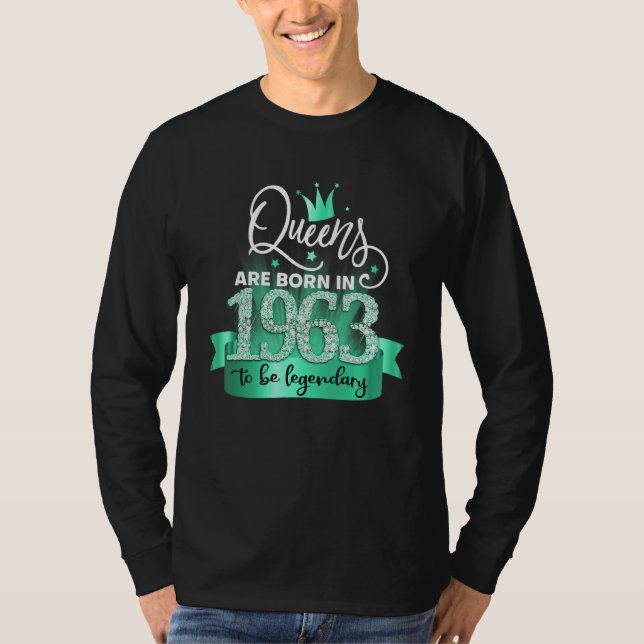 Camiseta Born in 1963 I Black Turquoise Party Outfit & Acce (Anverso)