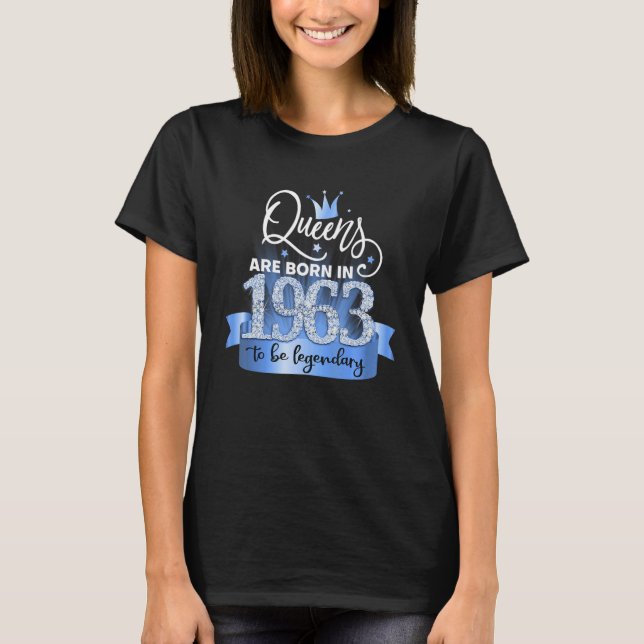 Camiseta Born in 1963 I Festive Black Blue Party Outfit & A (Anverso)