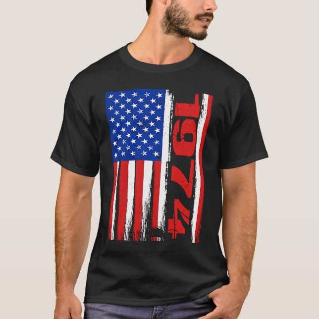 Camiseta Born in 1974 US Flag Patriotic Veterans Day 4th Of (Anverso)