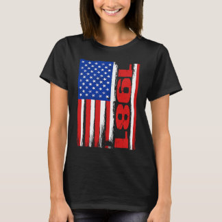 Camiseta Born in 1981 US Flag Patriotic Veterans Day 4th Of