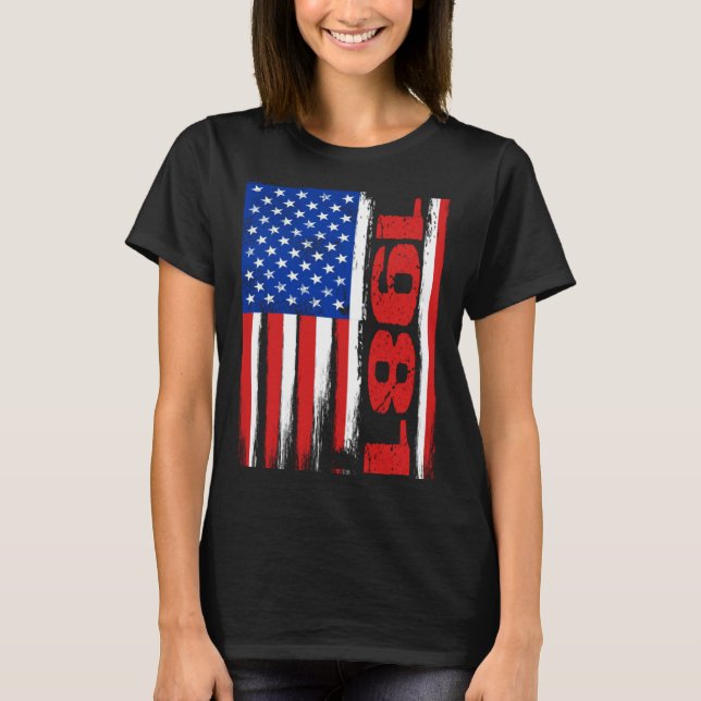 Camiseta Born in 1981 US Flag Patriotic Veterans Day 4th Of (Anverso)