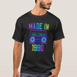 Camiseta Born In 1990 Vintage Retro 30 Years Old 30Th Birth