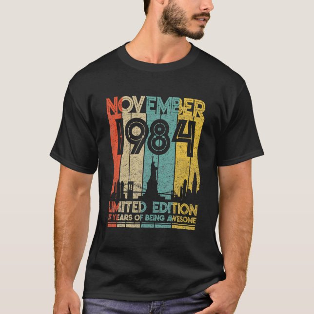 Camiseta Born In November 1984 Birthday Limited Edition 37 (Anverso)
