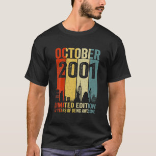 Camiseta Born In October 2001 Birthday Limited Edition 20 Y