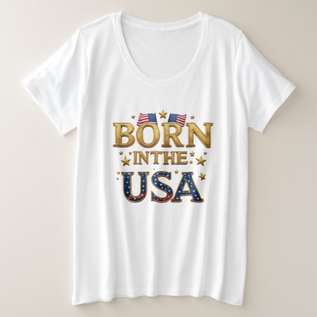 Camiseta BORN IN THE USA (Anverso del diseño)