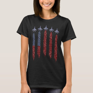 Camiseta Born In The Usa Eagle Usa Flag Airplane 4Th Of Jul