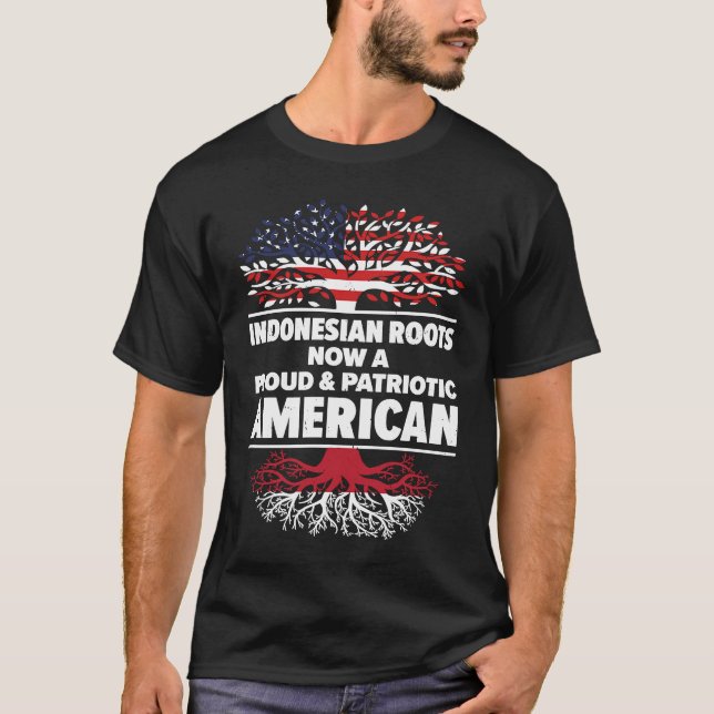 Camiseta Born Indonesian Indonesia American USA Citizenship (Anverso)